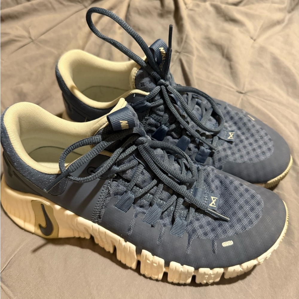 Nike Blue and White Metcon Sneakers